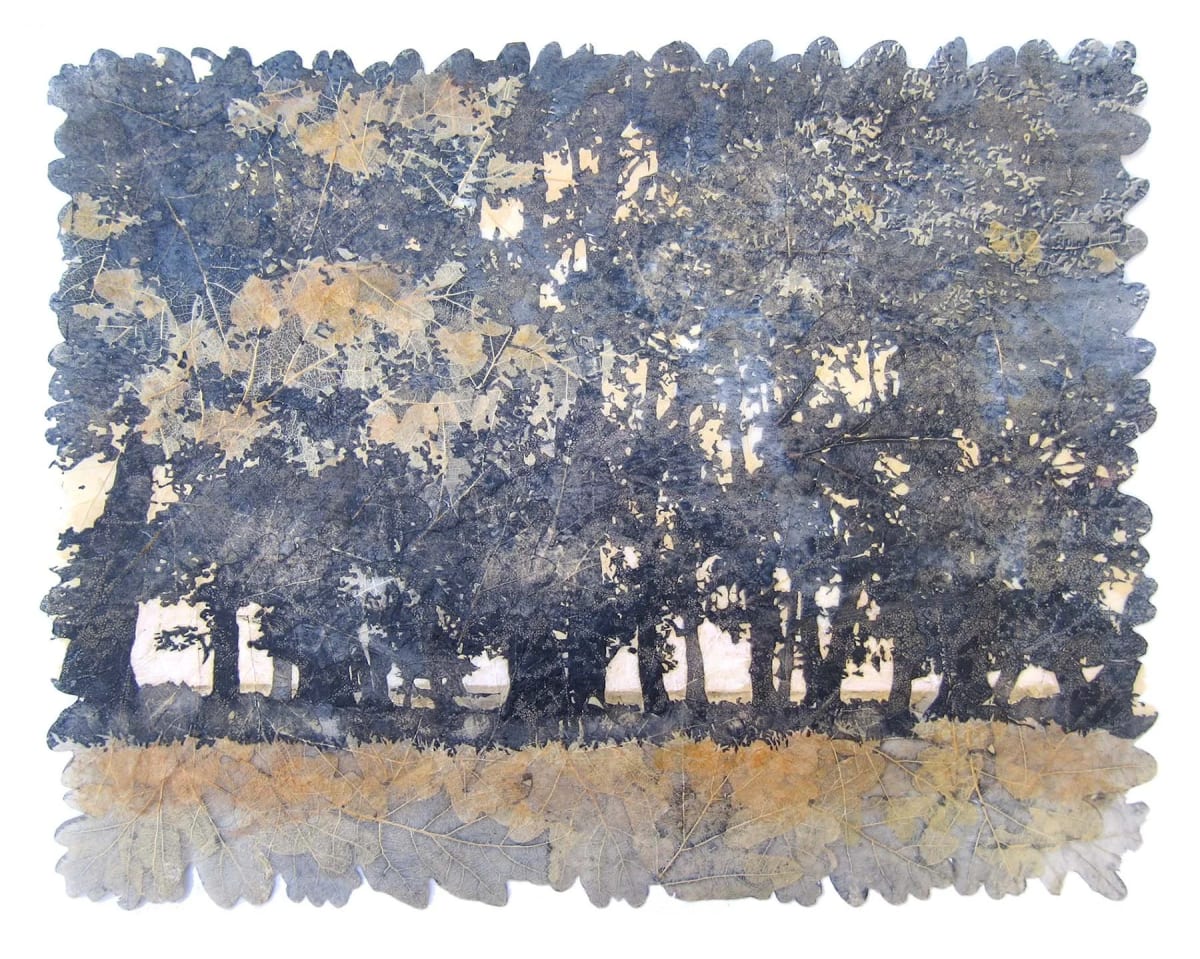 Late Summer Blue by Janet French - Screenprint on Oak leaf paper