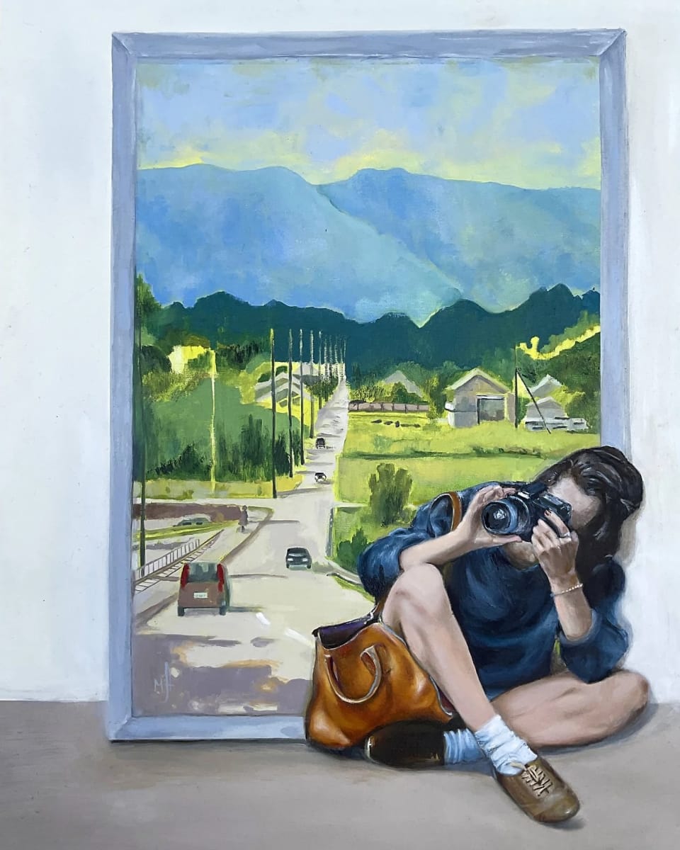 Through A Lens by Monica Alikoviene - Oil on canvas board