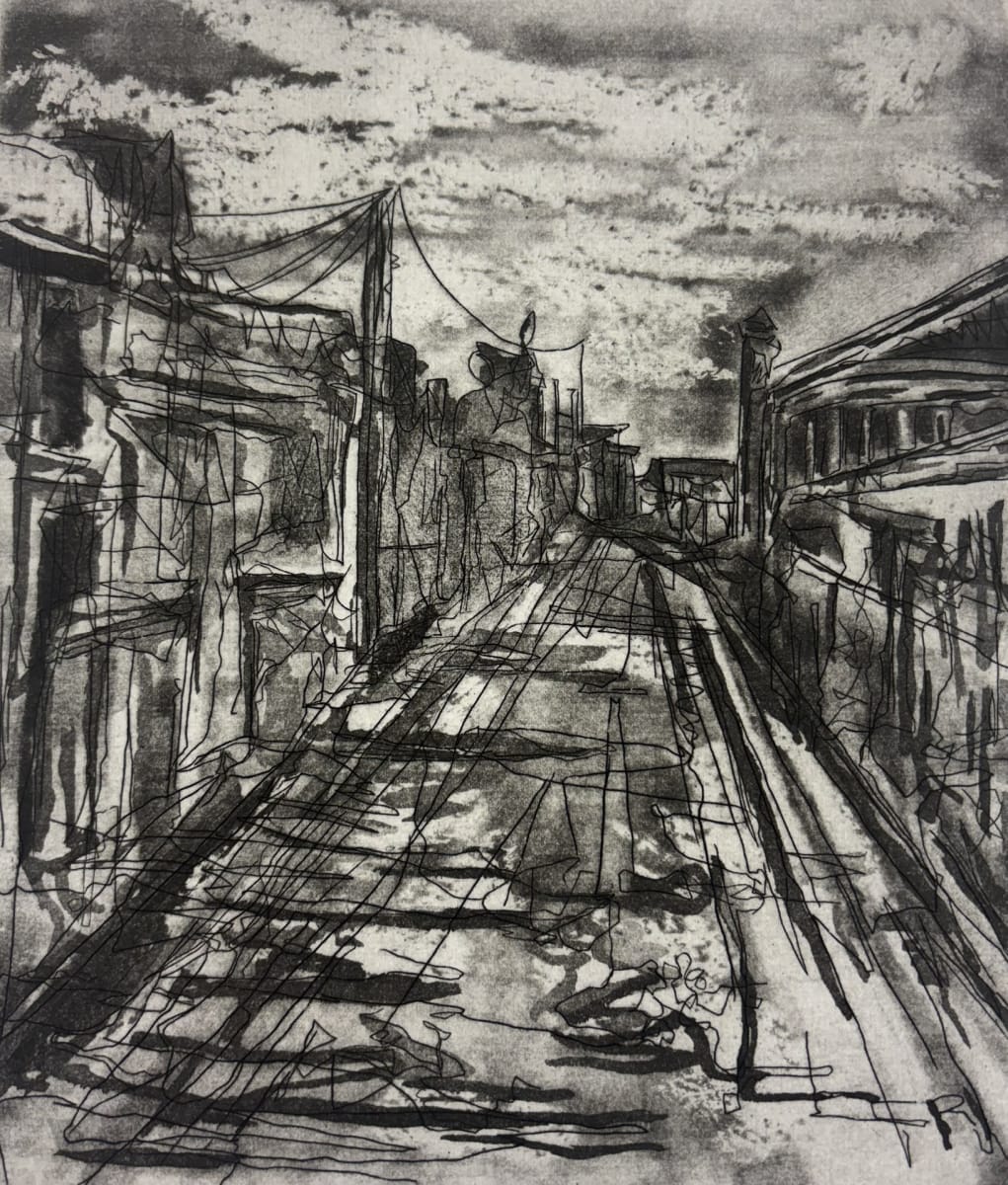 Darlington - the backs by Naomi Pilling - Sugar lift etching and spit bite