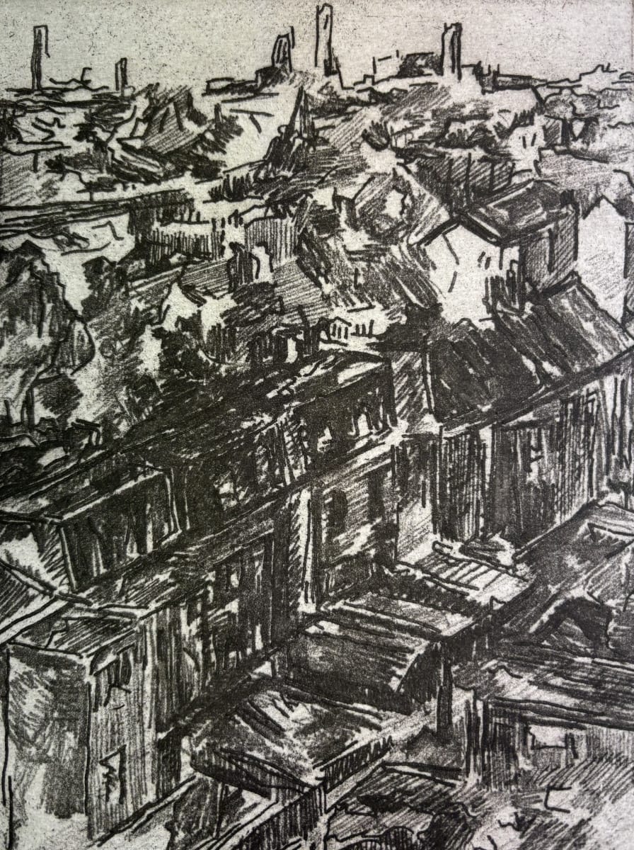 Hammersmith - from the office by Naomi Pilling - Softground etching
