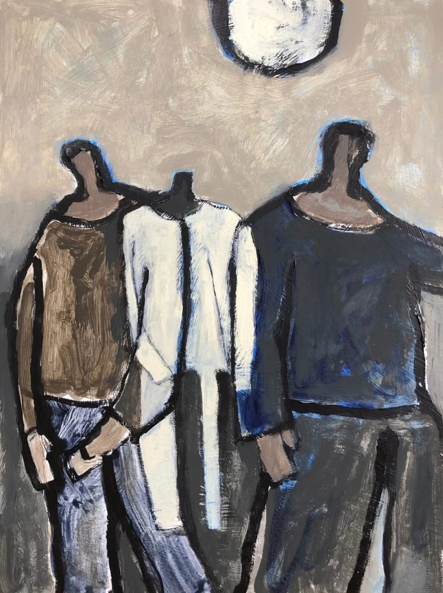 Three Figures by Neil Giles - Acrylic on paper