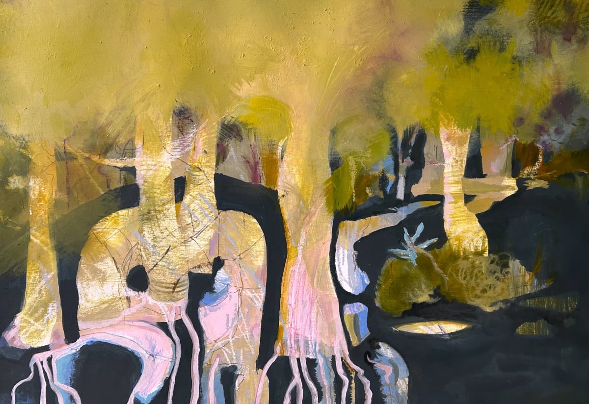 Oil on paper painting by Rebecca Bergese