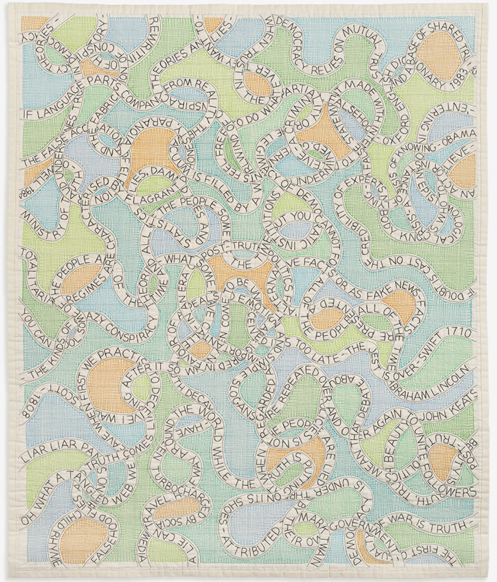 Post-Truth Roadmap by Sara Impey - Machine-stitched quilt