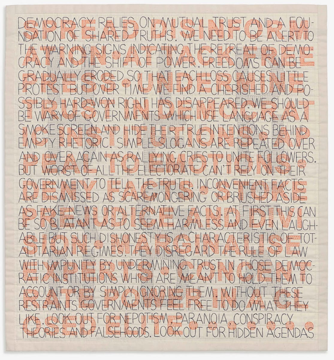 Hidden Agenda 1 by Sara Impey - Machine-stitched quilt