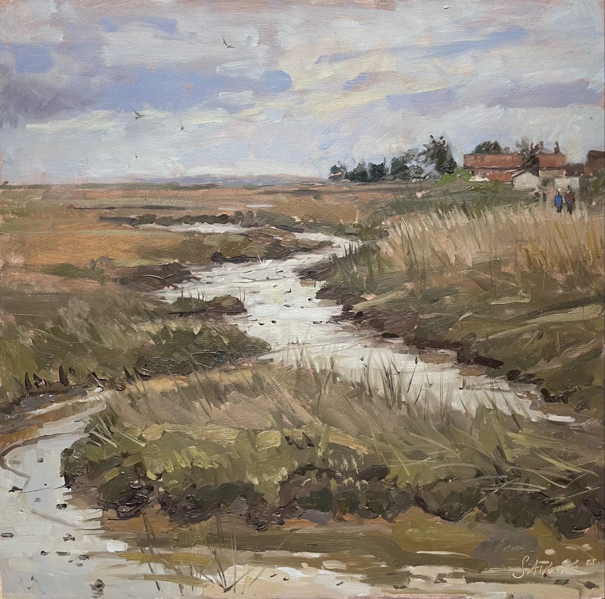 Brancaster Staithe Saltmarsh by Sarah Allbrook - Oil