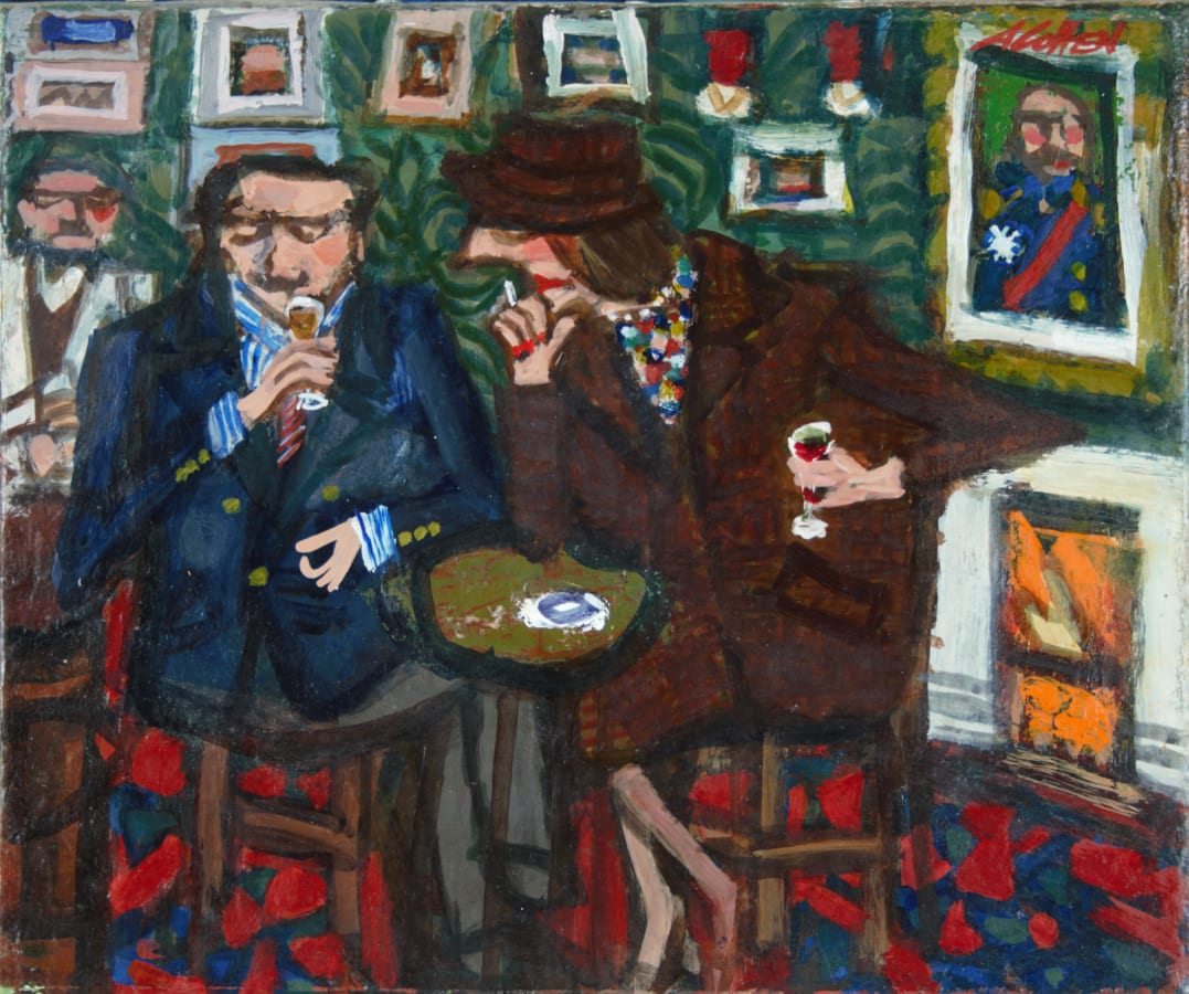 Pub Interior by Alfred Cohen - Oil on canvas