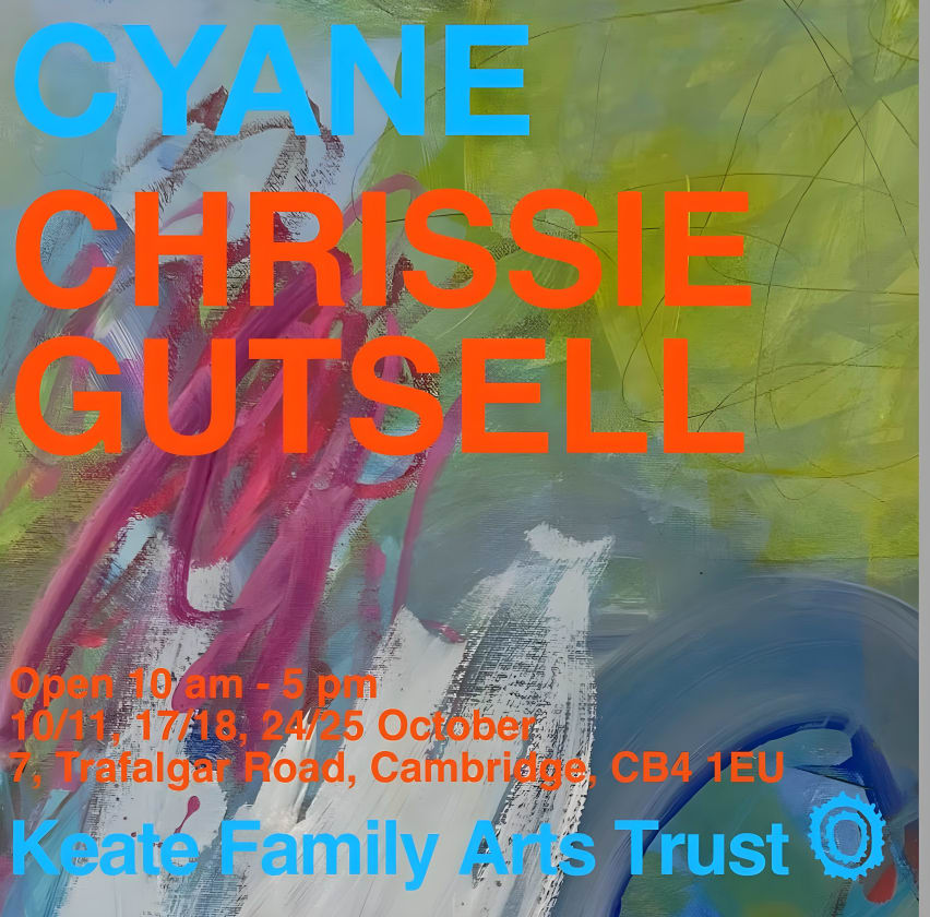 Cyane, exhibition by Chrissie Gutsell at the Keate Family Arts Trust, poster