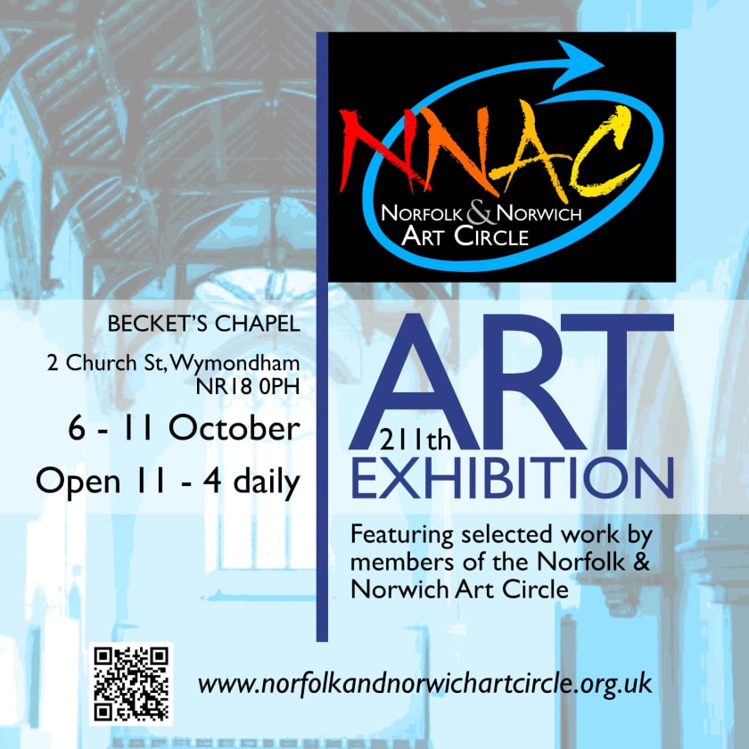 Norfolk and Norwich Art Circle 211th Art Exhibition at Becket's Chapel, poster