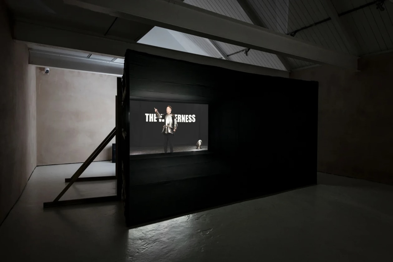 Billy Sassi, The Prince's Seat — film installation at OUTPOST, with the projected work and a suit of armour.