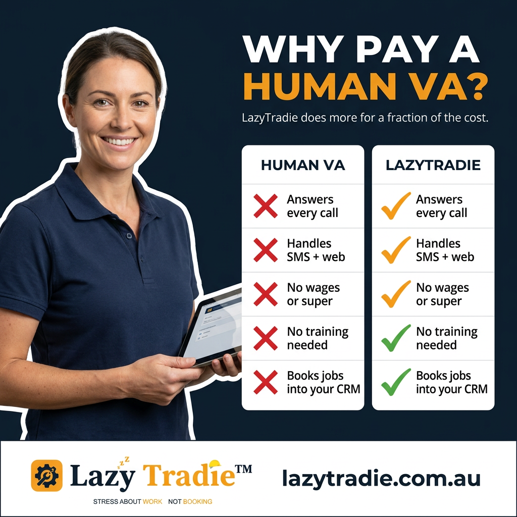 Why pay a human VA? LazyTradie does more for a fraction of the cost