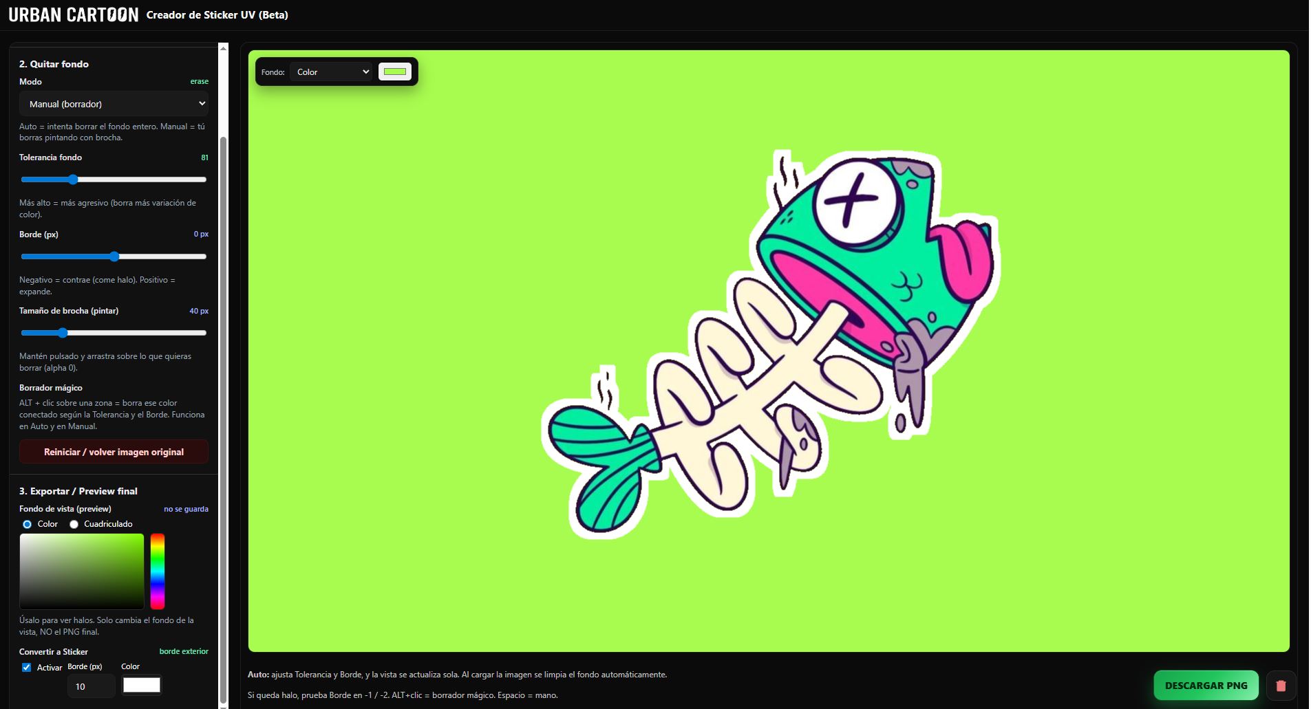 Creador de Stickers UV