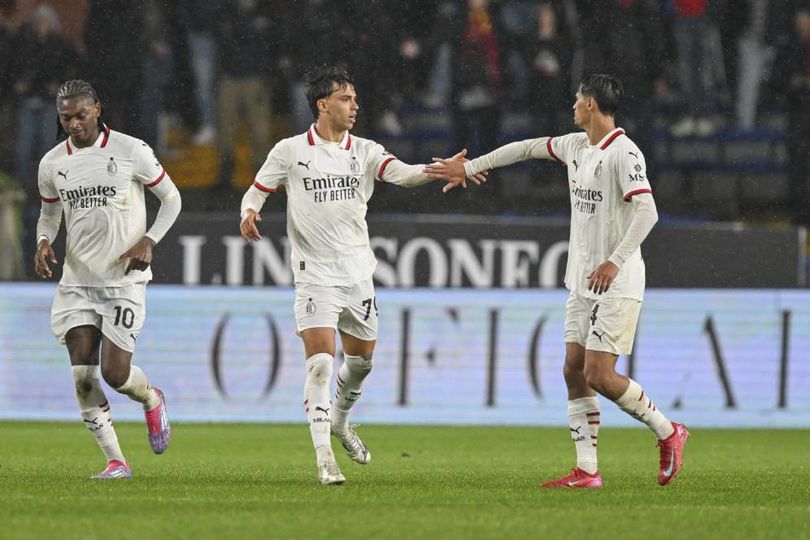 Pemain AC Milan merayakan gol ke gawang Genoa di Serie A, Selasa (6/5/2025) dini hari WIB. Info Main Bola Hasil Lengkap, Klasemen, dan Top Skor Serie A 2024/2025