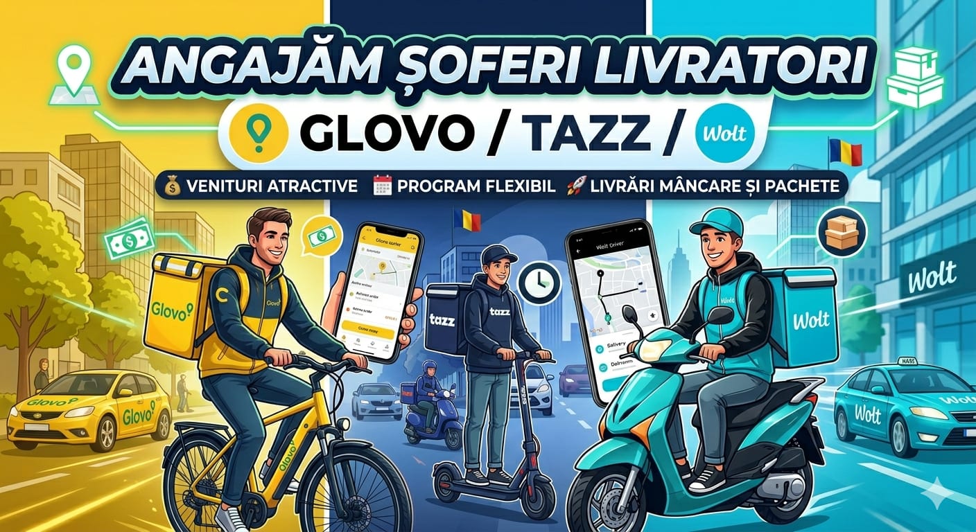 Angajam Livratori Glovo/Bolt/Wolt/Uber