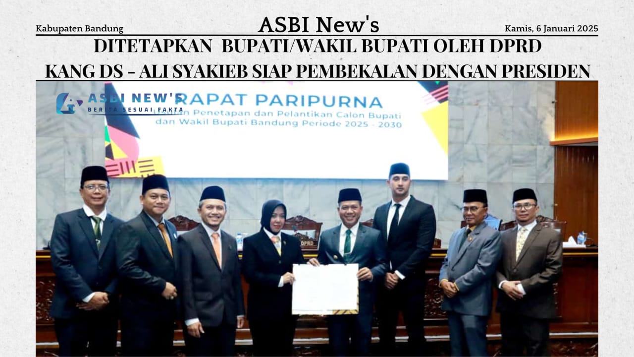 Ditetapkan Jadi Bupati/Wabup Bandung Terpilih oleh DPRD, Kang DS - Ali Syakieb Siap Dengan Pembekalan Bersama Presiden