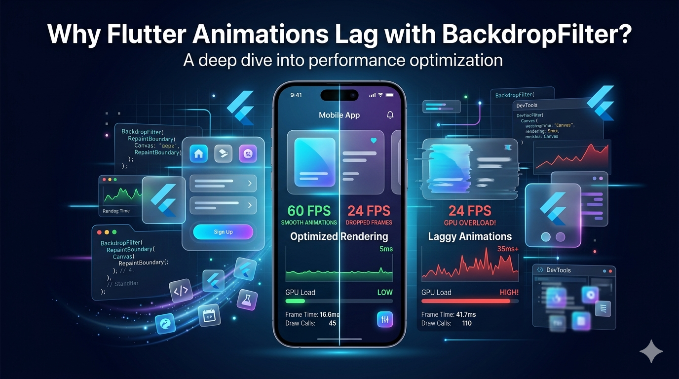Why Does Flutter Animation Lag When Using BackdropFilter?