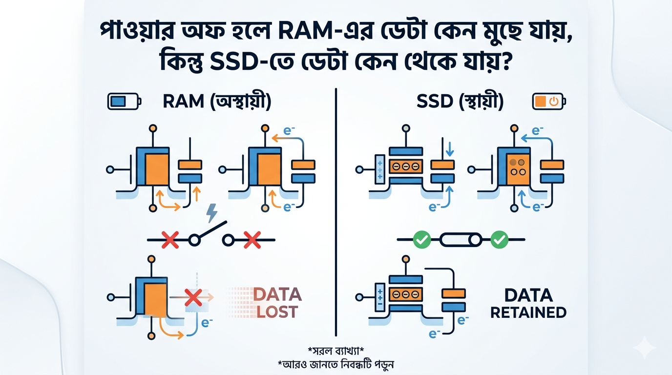 SSD কিভাবে Data সংরক্ষণ করে রাখতে পারে ?