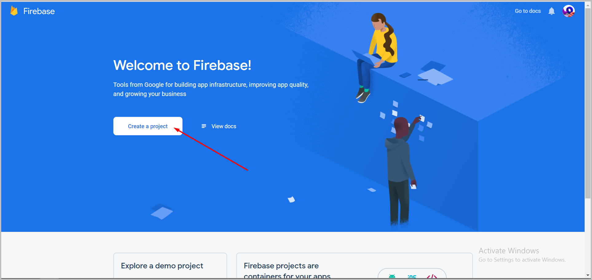 create firebase project