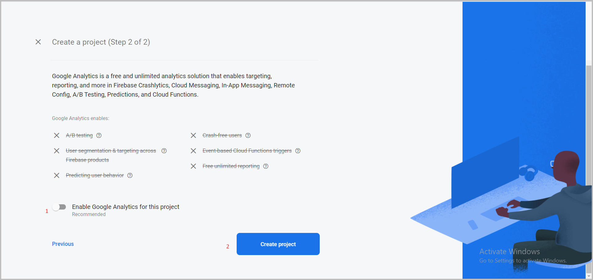 step 2 firebase project