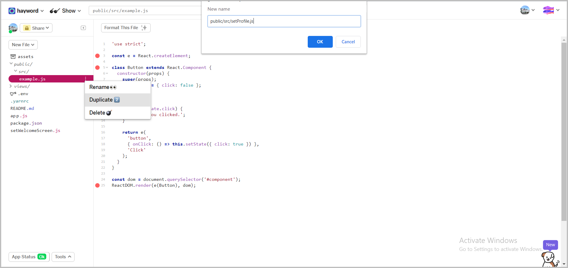 duplicate js file