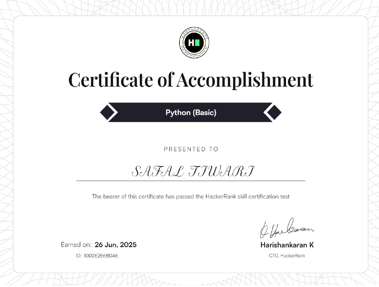 Python Basics Certificate