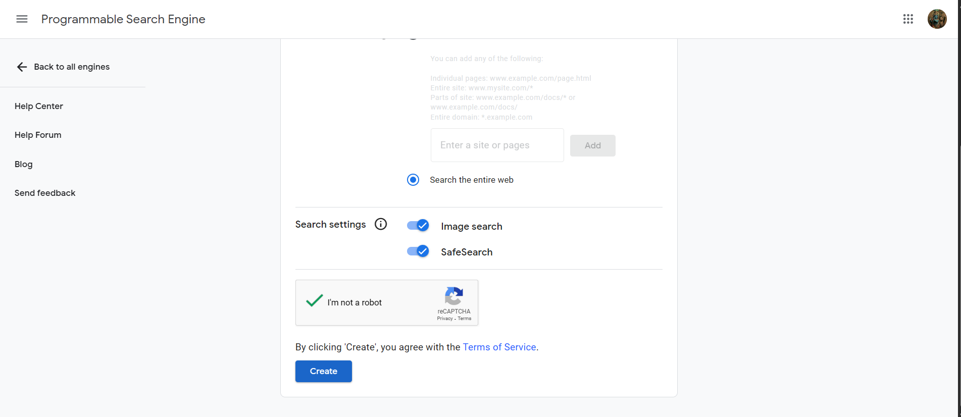 Configure Search Engine