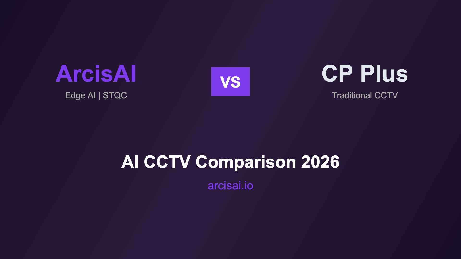 ArcisAI vs CP Plus AI CCTV Camera Comparison 2026 Edge AI STQC