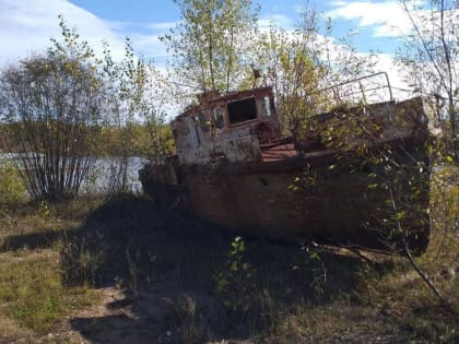 В Нолинском районе нашли заброшенный теплоход «Стриж»