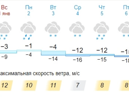 Погода на неделю января