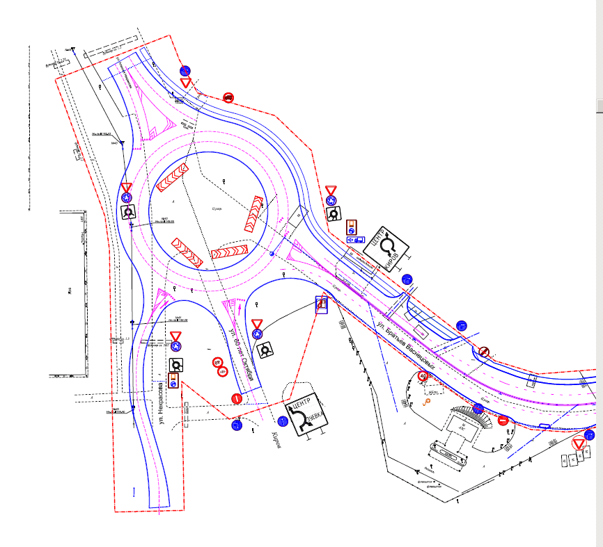 Схема дороги. Кирово-Чепецк круговая развязка. Кольцевая дорога Кирово-Чепецк. Кольцевая развязка в Кирове. Вертикальная планировка кольцевого пересечения.