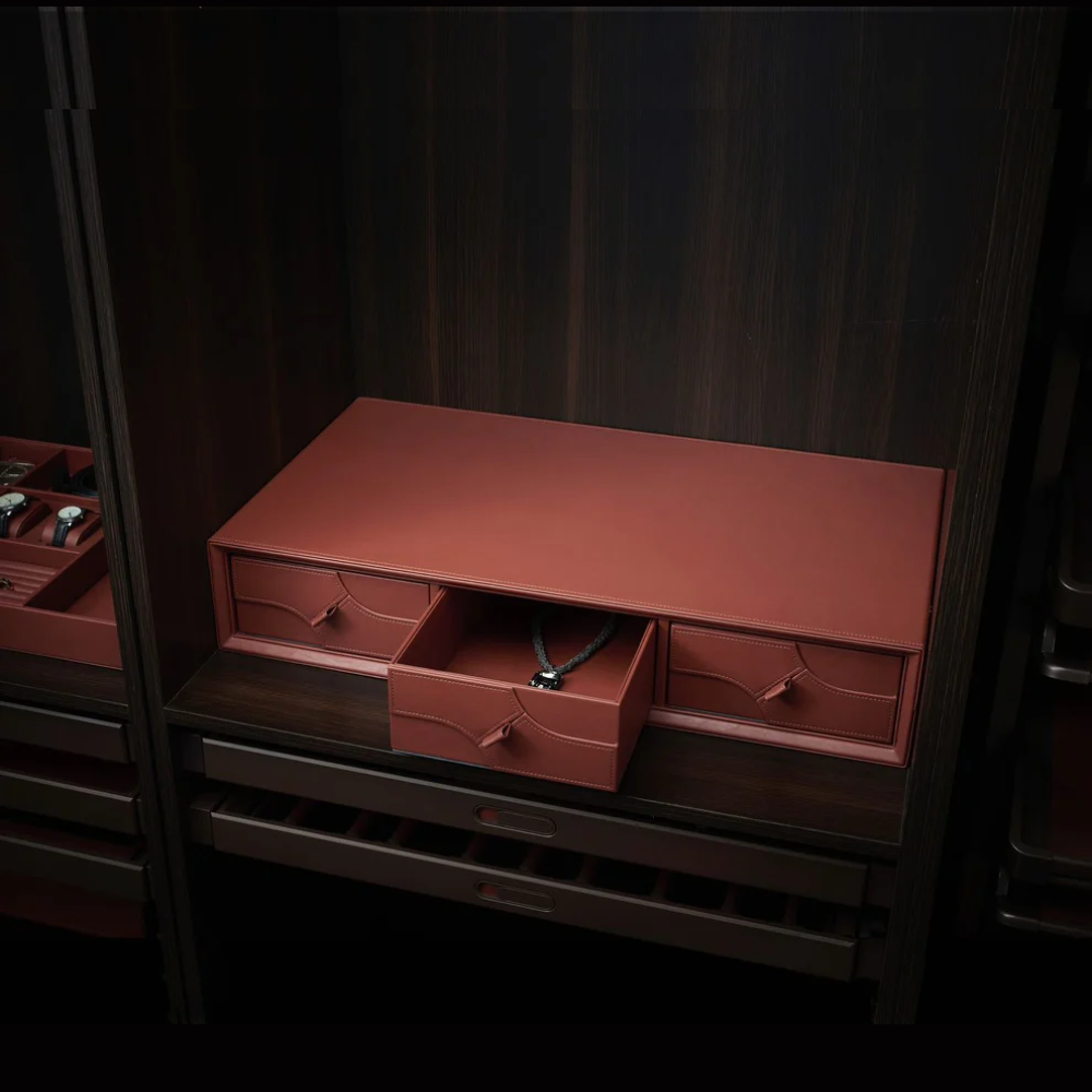 Leather Triple Drawer Combination