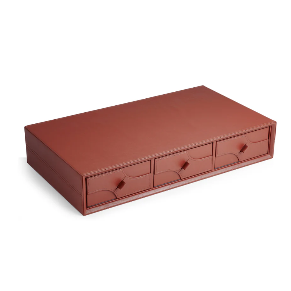 Leather Triple Drawer Combination detail 3