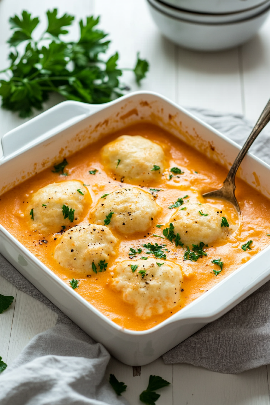 tomato soup with cheddar bay dumplings