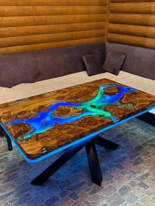 Epoxidharz Tisch aus Ulme/Modell Ozean