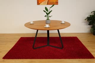 Runder Esstisch aus massiver Eiche Ø 100 cm – Zeitlose Eleganz mit Schweizer Kante