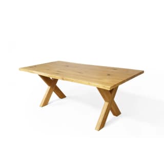 Massiver Esstisch aus Eiche 200 × 100 cm mit X-Holzgestell