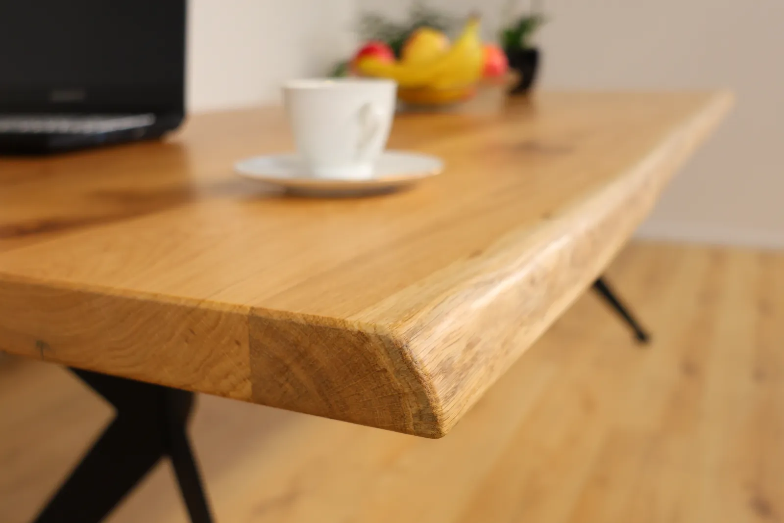 The Apex Beveled Rectangular European Oak Table with Spider Legs – product view 16
