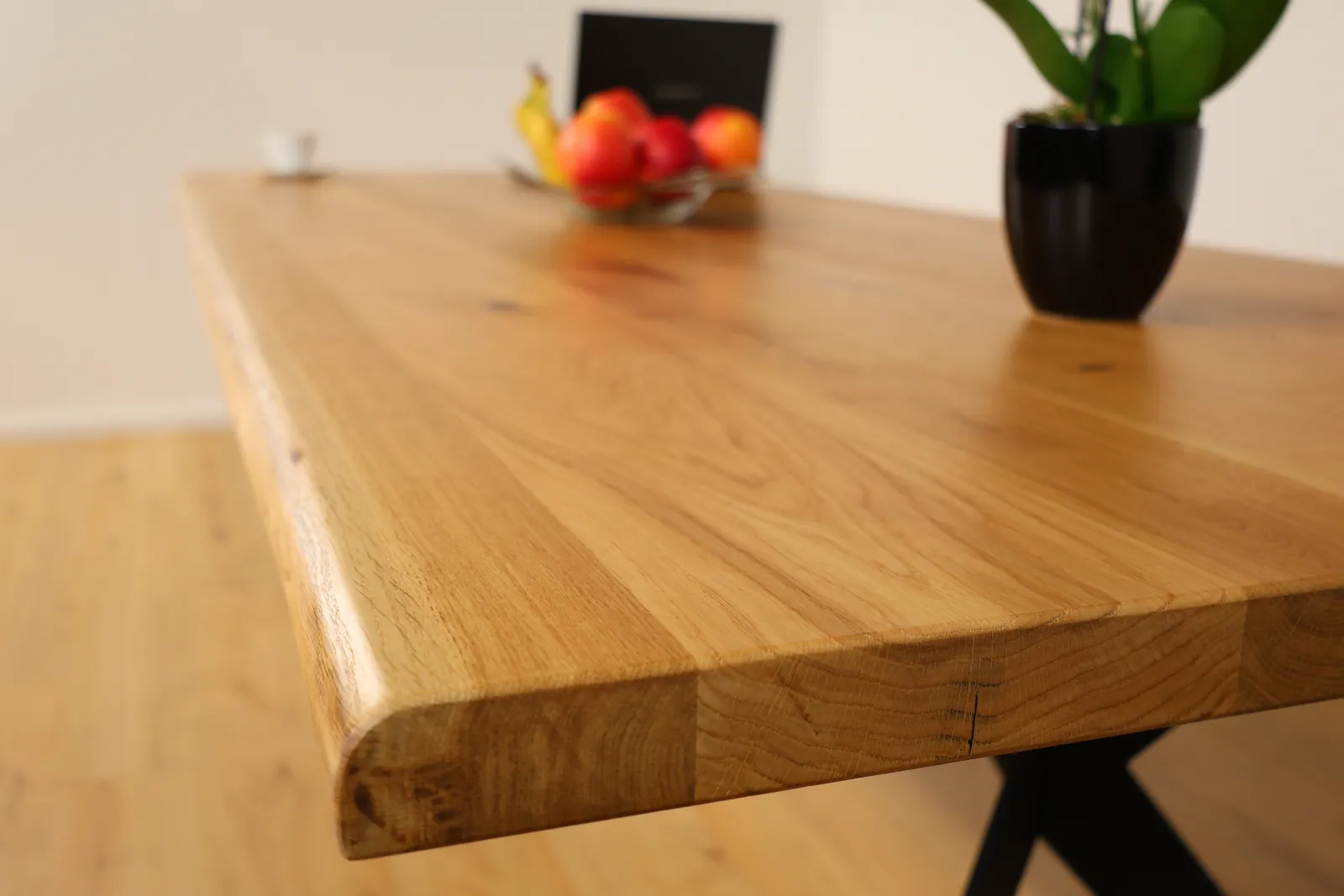 The Apex Beveled Rectangular European Oak Table with Spider Legs – product view 20