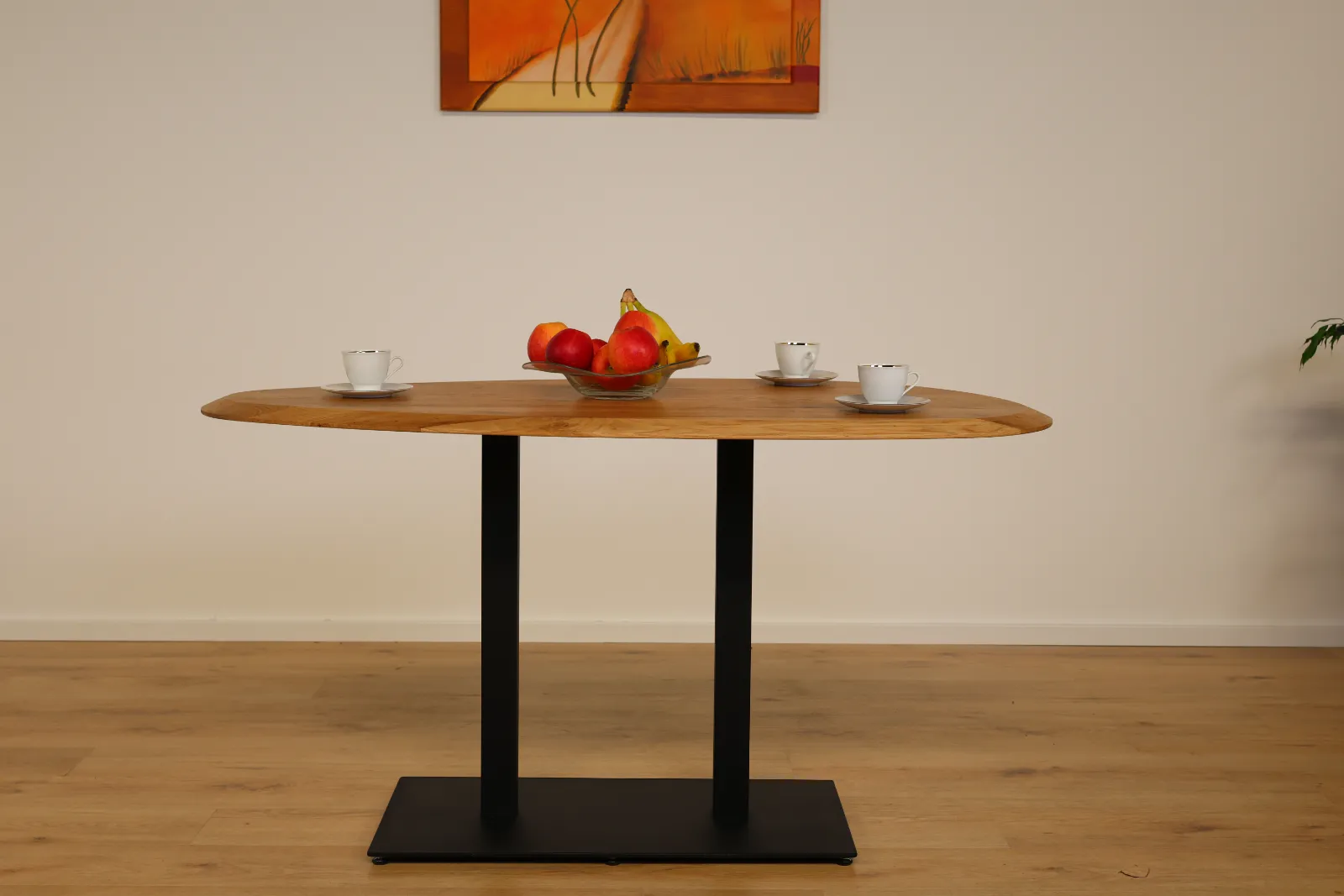The Classic European Oak Bistro Table with Pedestal Base – product view 2
