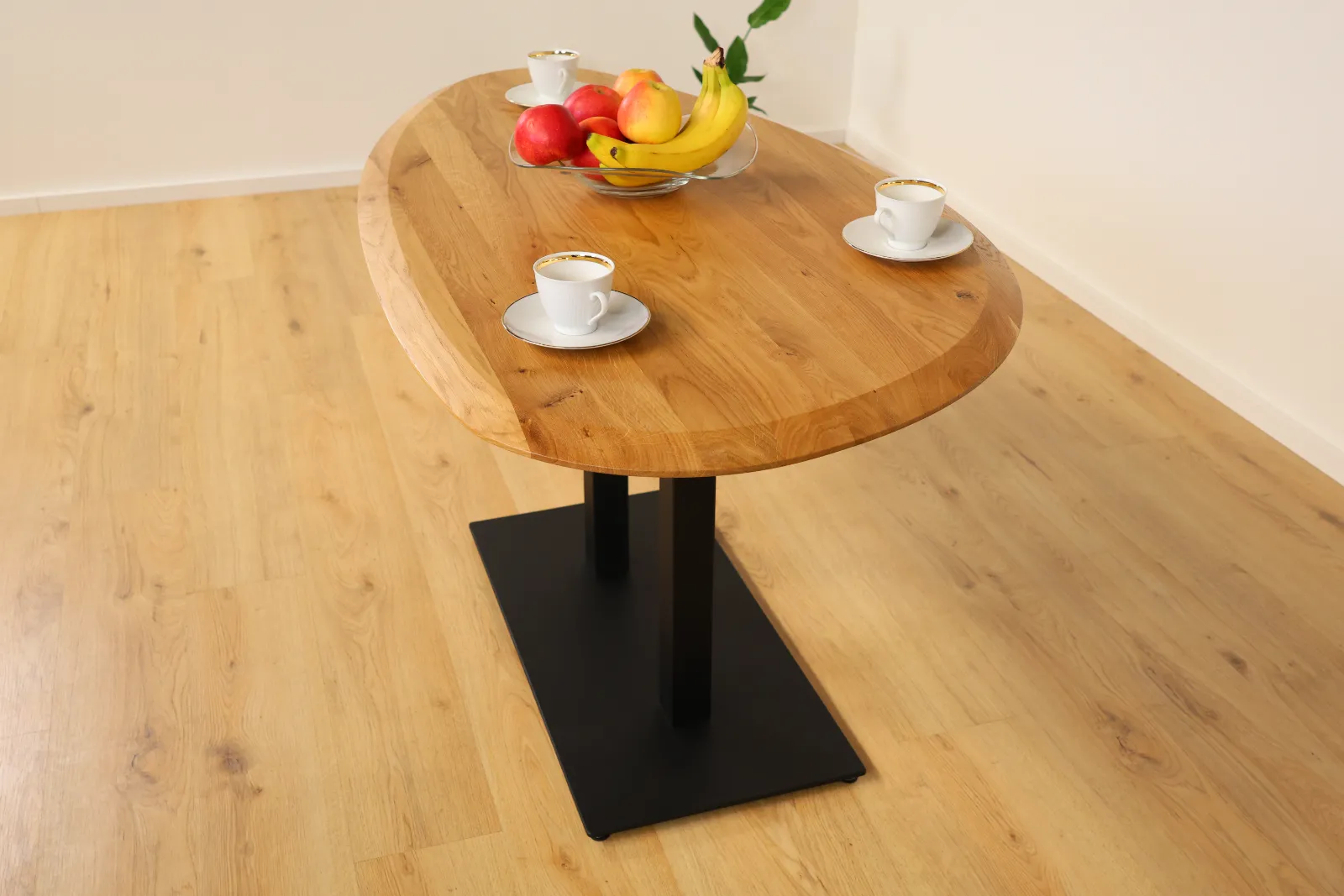 The Classic European Oak Bistro Table with Pedestal Base – product view 5