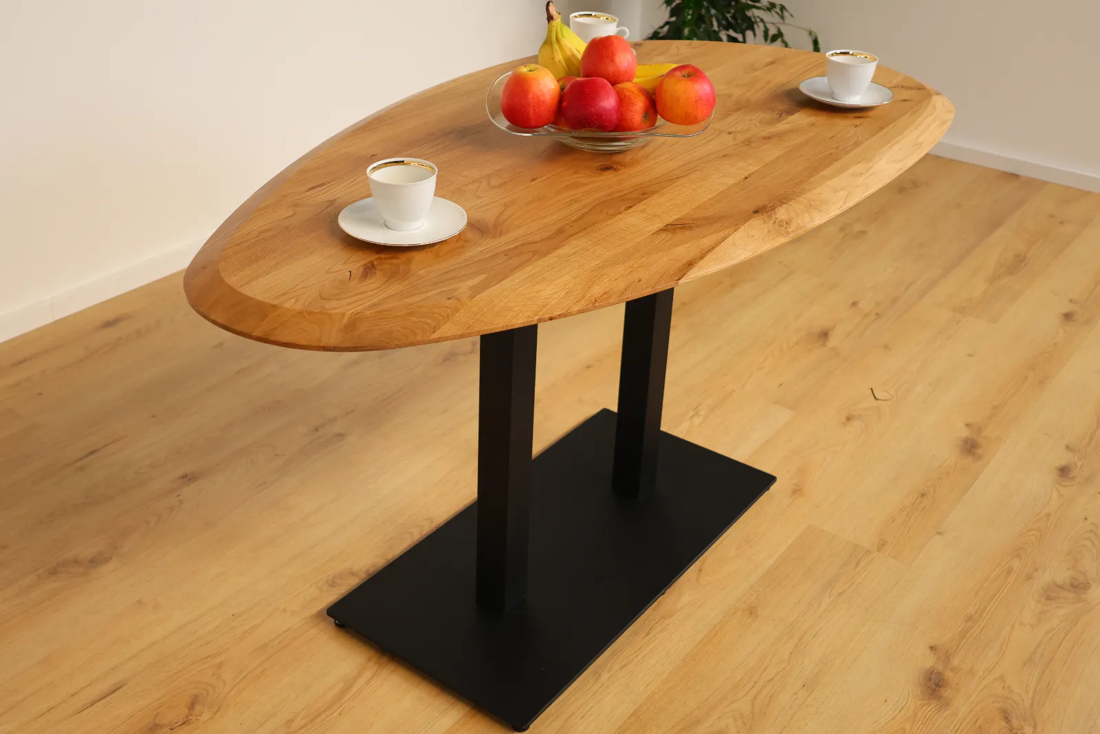 The Classic European Oak Bistro Table with Pedestal Base – product view 7