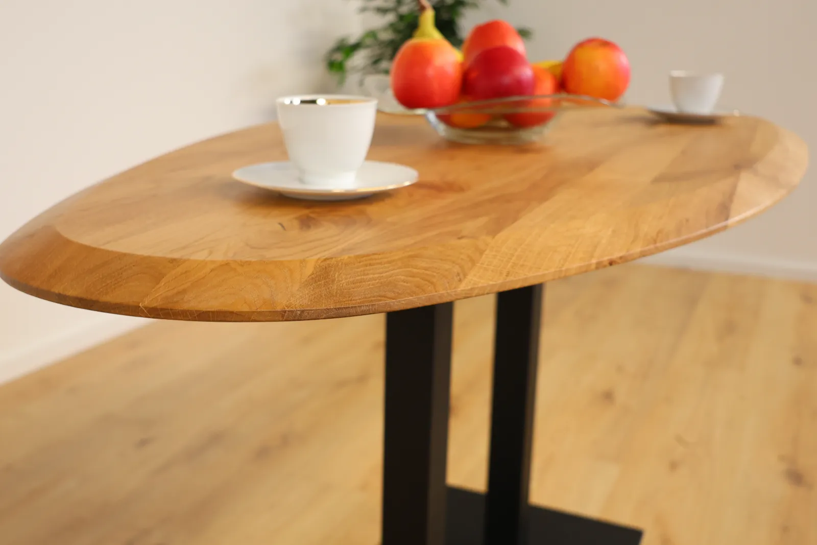 The Classic European Oak Bistro Table with Pedestal Base – product view 8