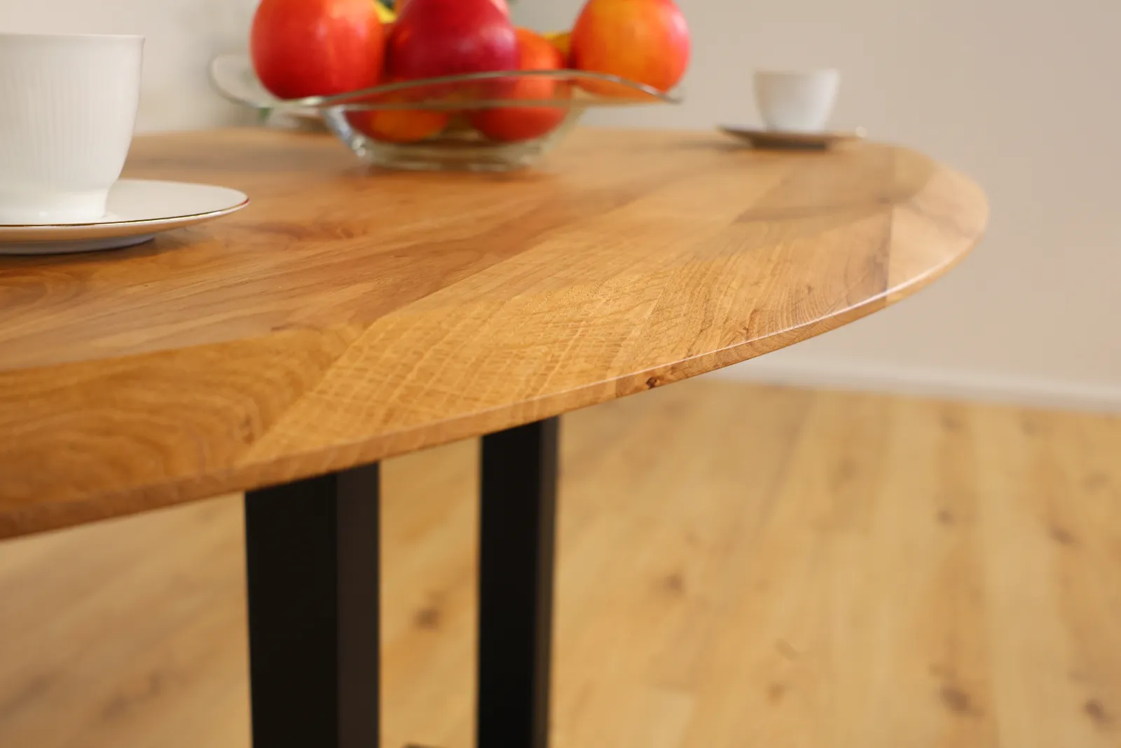 The Classic European Oak Bistro Table with Pedestal Base – product view 9