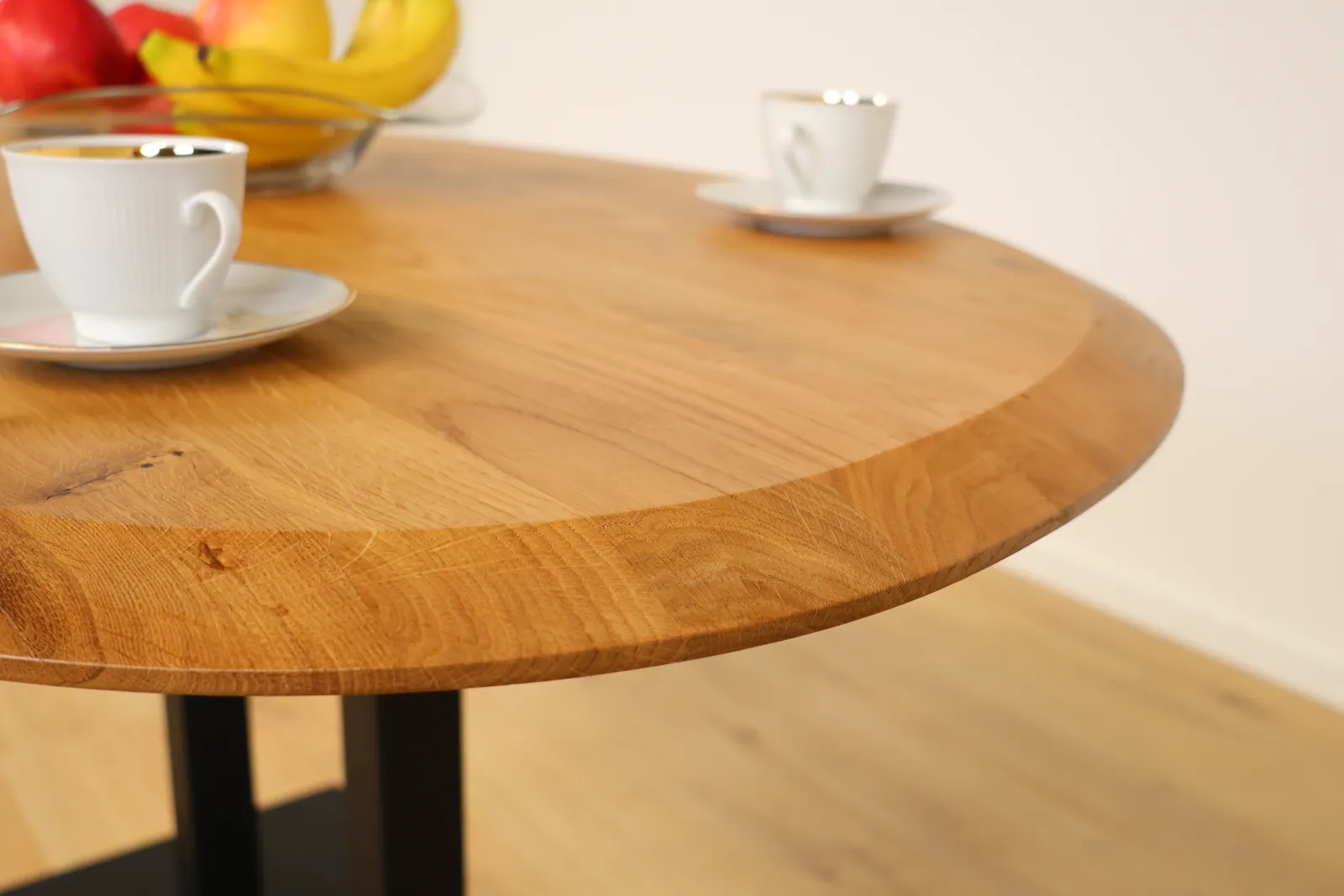 The Classic European Oak Bistro Table with Pedestal Base – product view 12