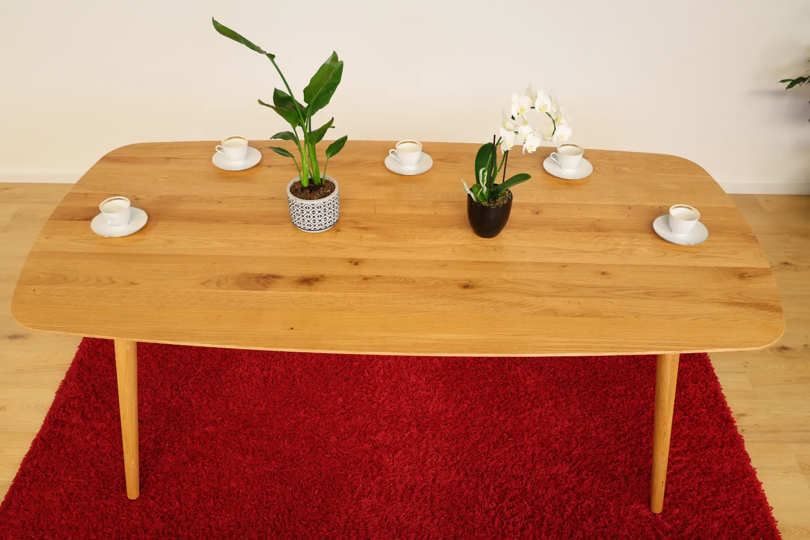 The Eclipse Beveled Oval European Oak Dining Table – product view 12