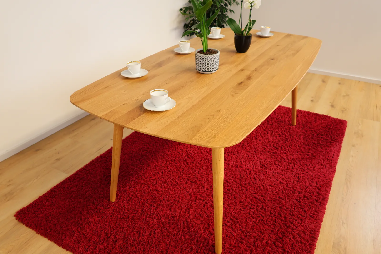 The Eclipse Beveled Oval European Oak Dining Table – product view 13