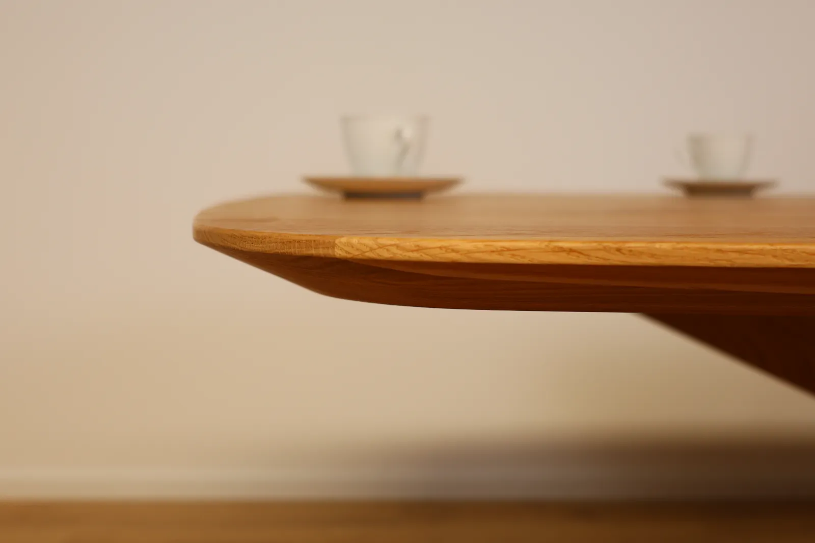 Solid oak dining table 240x120 cm in boat shape with spider wooden frame - premium solid wood table – product view 6