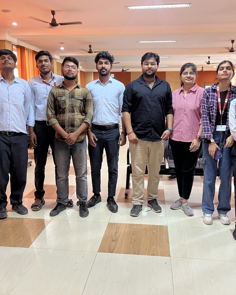 Students working through an exercise at the Substring training centre in Lucknow