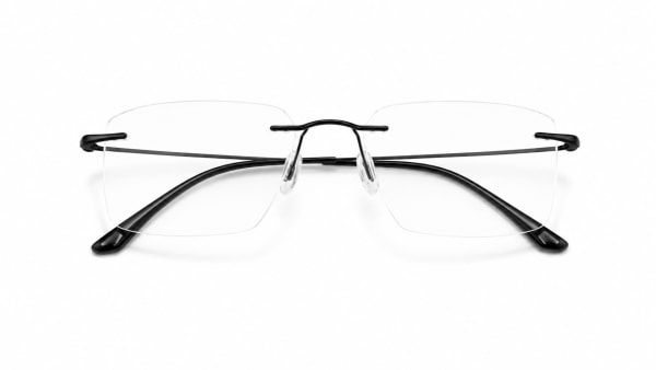 نظارة لونا الطبية بدون إطار (Rimless) من التيتانيوم الإيطالي بتصميم مستطيل باللون الفضي، مناسبة للرجال والنساء وتلائم الوجوه البيضاوية والدائرية والقلبية والمربعة.