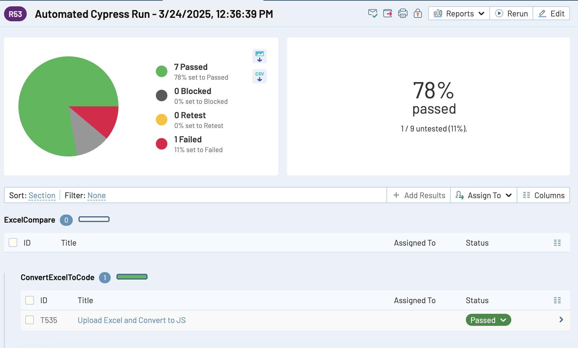 Test Results Dashboard
