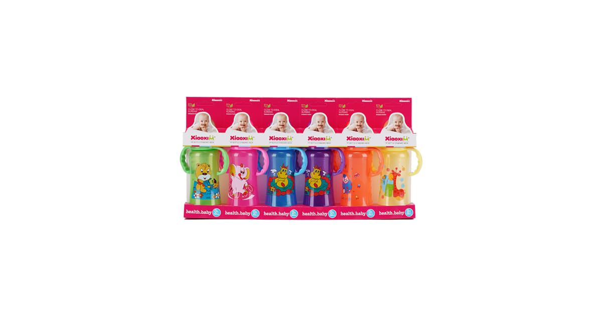 XM-013 120ml Handled PP Bottle, Six Cartoon Colors — OEM / Wholesale